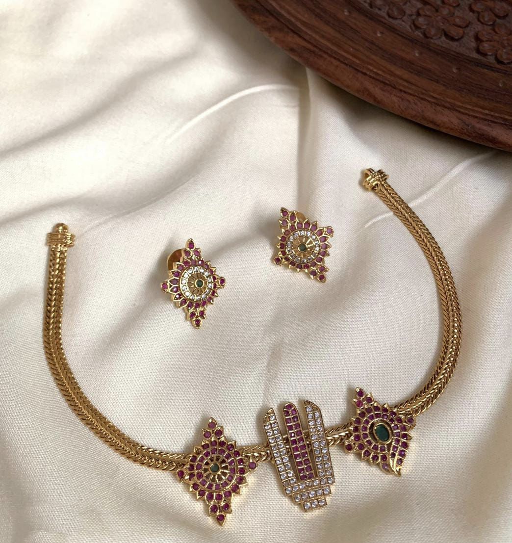 Tamil Stone Work Necklace